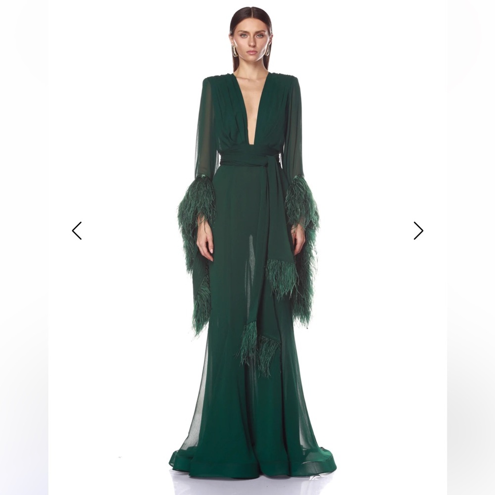Bronx and Banco Geisha V-Neck Green Gown